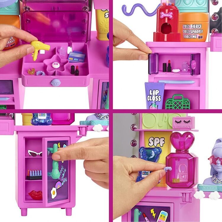 Кукла Барби и Туалетный столик +45 аксессуаров GYJ70 - Экстра, Mattel